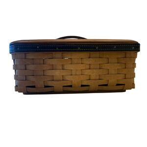Longaberger 2004 Father's Day Valet Basket Combo Leather Trim Lid Handle RARE